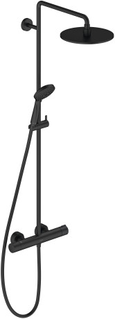 Душевая система DURAVIT C.1 C14280008046 c термостатом, с ручным и верхним душем, чёрный матовый