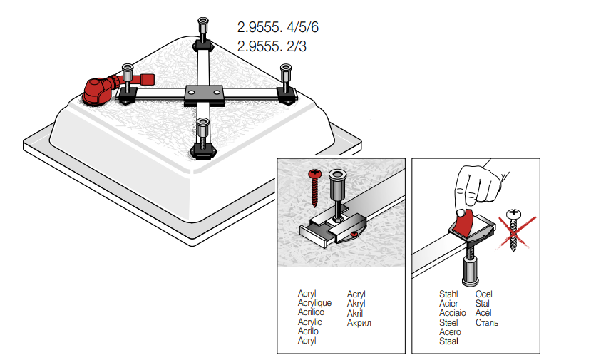 РАСПРОДАЖА Ножки для душевого поддона  Laufen  2.9555.5.000.000.1 