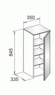 Средний шкаф Keuco Royal Reflex 34020 570002 корпус матовый лак/фасад стекло черный