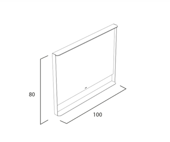 Зеркало с подсветкой GLOBO MIRROR FRAMES ME001MAR 1000 мм х 800 мм, с полочкой, чёрное матовое