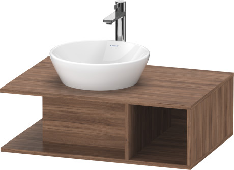 Тумба подвесная под раковину DURAVIT D-Neo DE492807979 800 мм х 550 мм, с консолью, с открытой полкой справа, орех натуральный