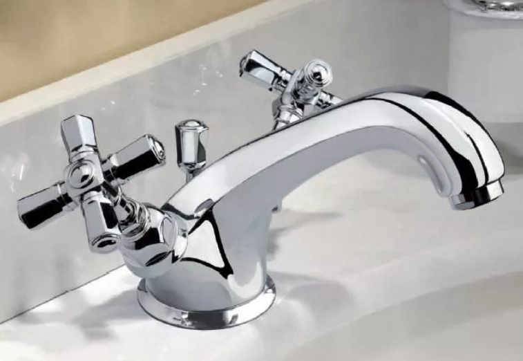 Смеситель для раковины NICOLAZZI TEIDE 1932BZ45 с донным клапаном, с крестообразными вентилями, бронза