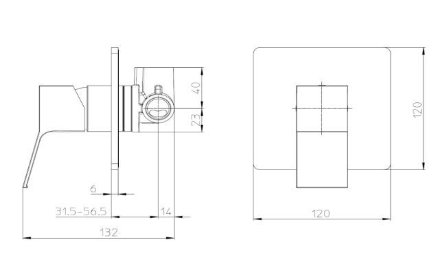Внешняя часть настенного однорычажного встраиваемого смесителя на 1 выход BOSSINI AKI Z00739.073 цвет Чёрный матовый