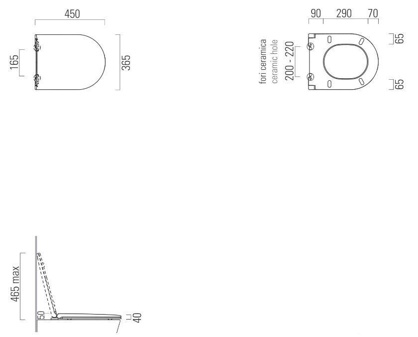 Сиденье для унитаза с крышкой GSI MS992C26 530 мм х 360 мм, SoftClose цвет Чёрный матовый Ardesia
