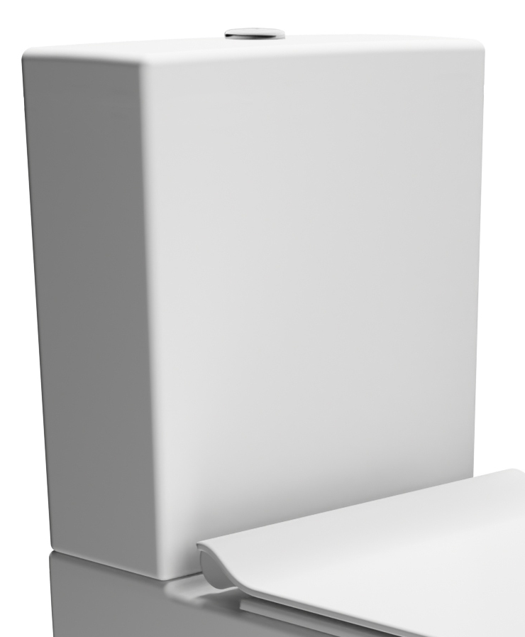 Цельный бачок для напольного унитаза GSI PURA  8691BS09, со смывным антиконденсатным механизмом, цвет Белый матовый/хром (старый артикул 869109)