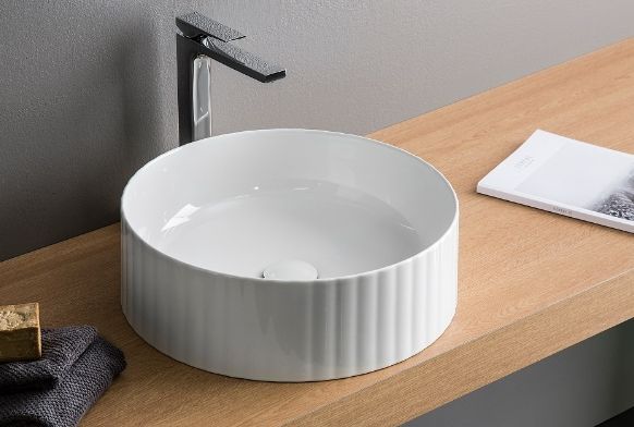 Раковина круглая накладная ARTCERAM MILLERIGHE OSL010 17 00 440 мм х 440 мм, без отверстия под смеситель, без перелива, чёрный матовый