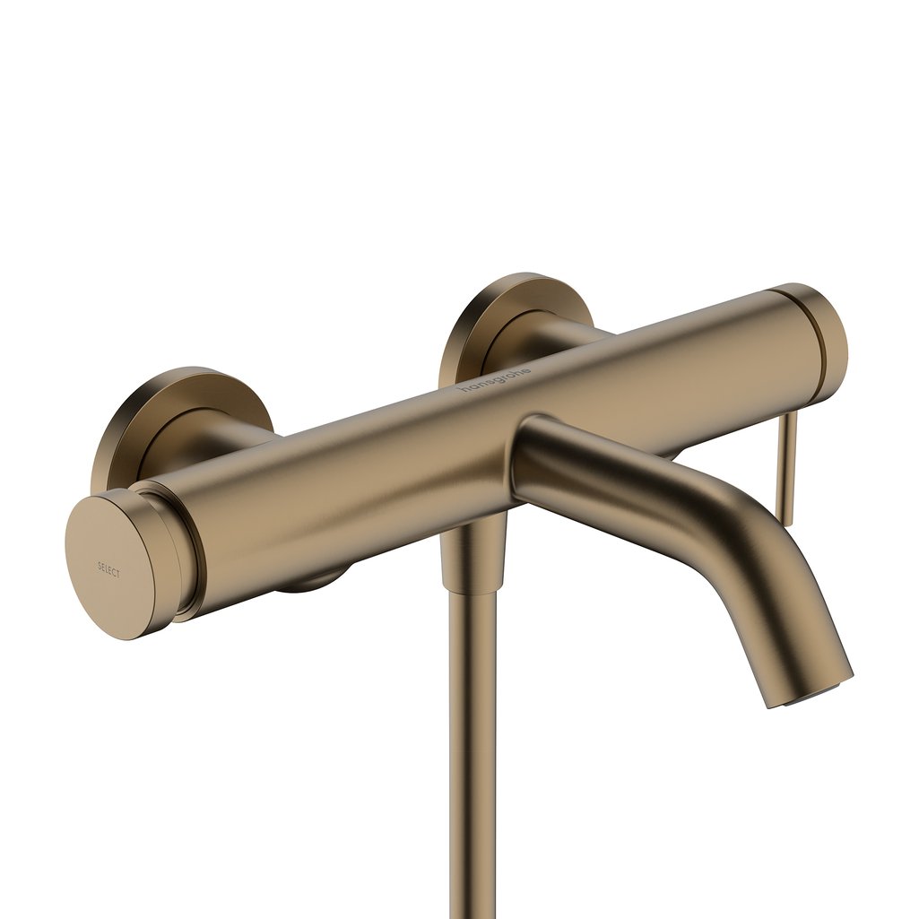 Однорычажный смеситель для ванны HANSGROHE Tecturis S 73422140 цвет Шлифованная бронза