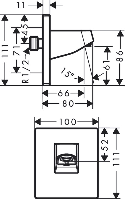 Держатель верхнего душа Hansgrohe Pulsify 24139700 105, матовый белый