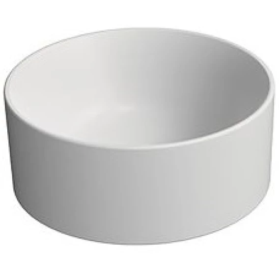 Раковина накладная круглая GSI KUBE X 943509 320 мм х 320 мм, без отверстия под смеситель, без перелива, цвет Белый матовый
