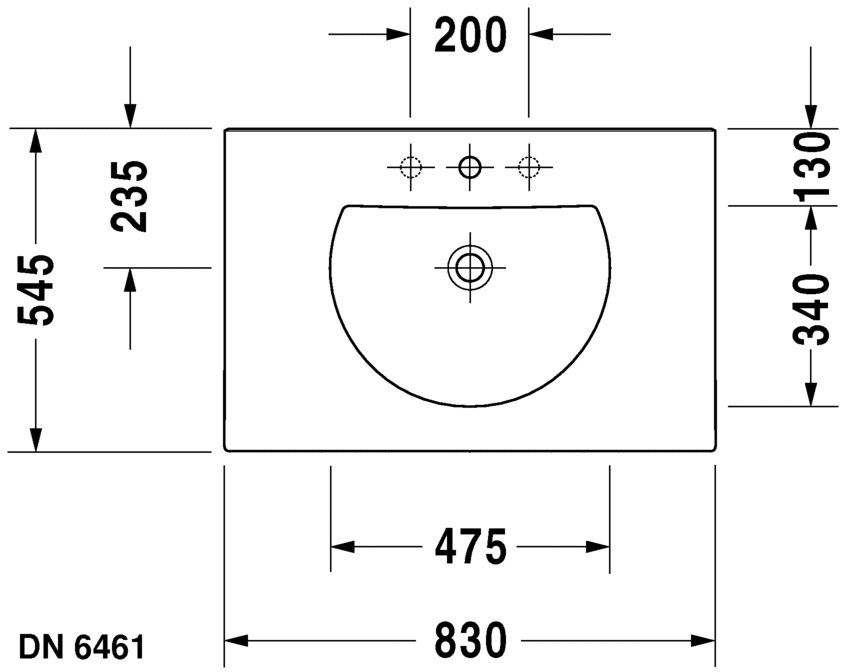 Раковина встраиваемая сверху Duravit Darling New 0499830000 83х54см (изделие снято с производства)