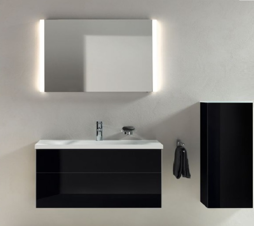 Тумба под умывальник Keuco Royal Reflex  34070 570000 корпус матовый лак/фасад стекло черный