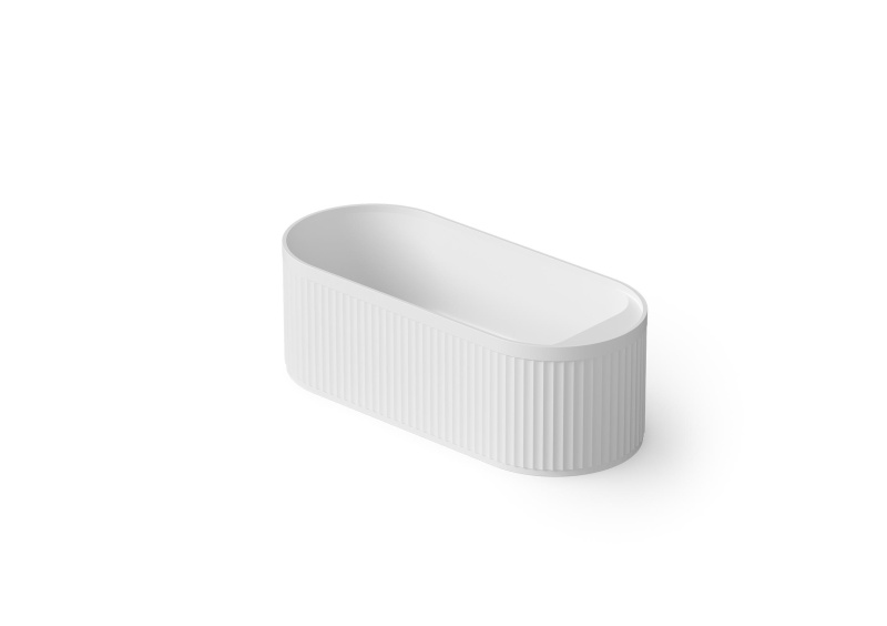 Ванна овальная отдельностоящая из композита DEA DESIGN STRIPES DD8801 1710 1 1710 мм х 720 мм х 560 мм, с сифоном и донным клапаном, цвет  Dark Camel №1: