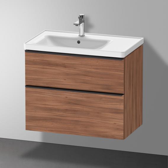 Тумба подвесная под раковину DURAVIT D-Neo DE435707979 784 мм х 452 мм, с выдвижным ящиком и выдвижным отделением, орех натуральный
