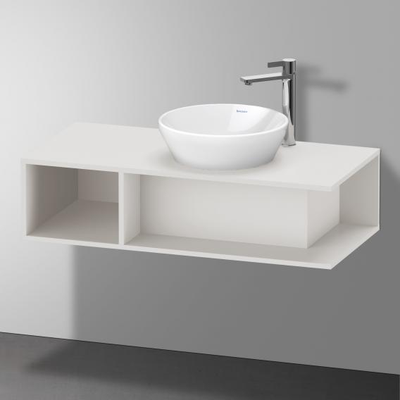 Тумба подвесная под раковину справа DURAVIT D-Neo DE493902222 1000 мм х 480 мм, с открытой боковой полкой слева и консолью, белый глянцевый