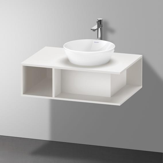 Тумба подвесная под раковину DURAVIT D-Neo DE495802222 800 мм х 550 мм, с консолью, с открытой полкой слева, белый глянцевый