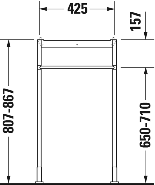 Металлическая консоль для раковины Duravit Starck 3 0030641000 хром