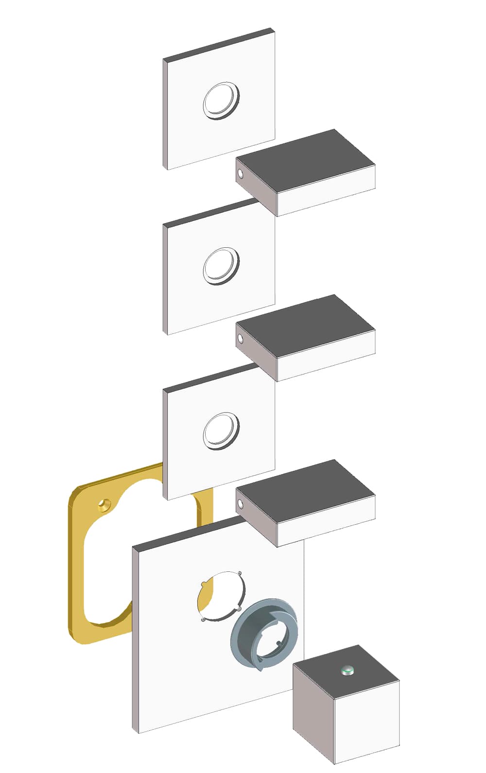 Термостатический смеситель для душа с высокой пропускной способностью Bossini Rectangular Z033205.030 цвет Хром