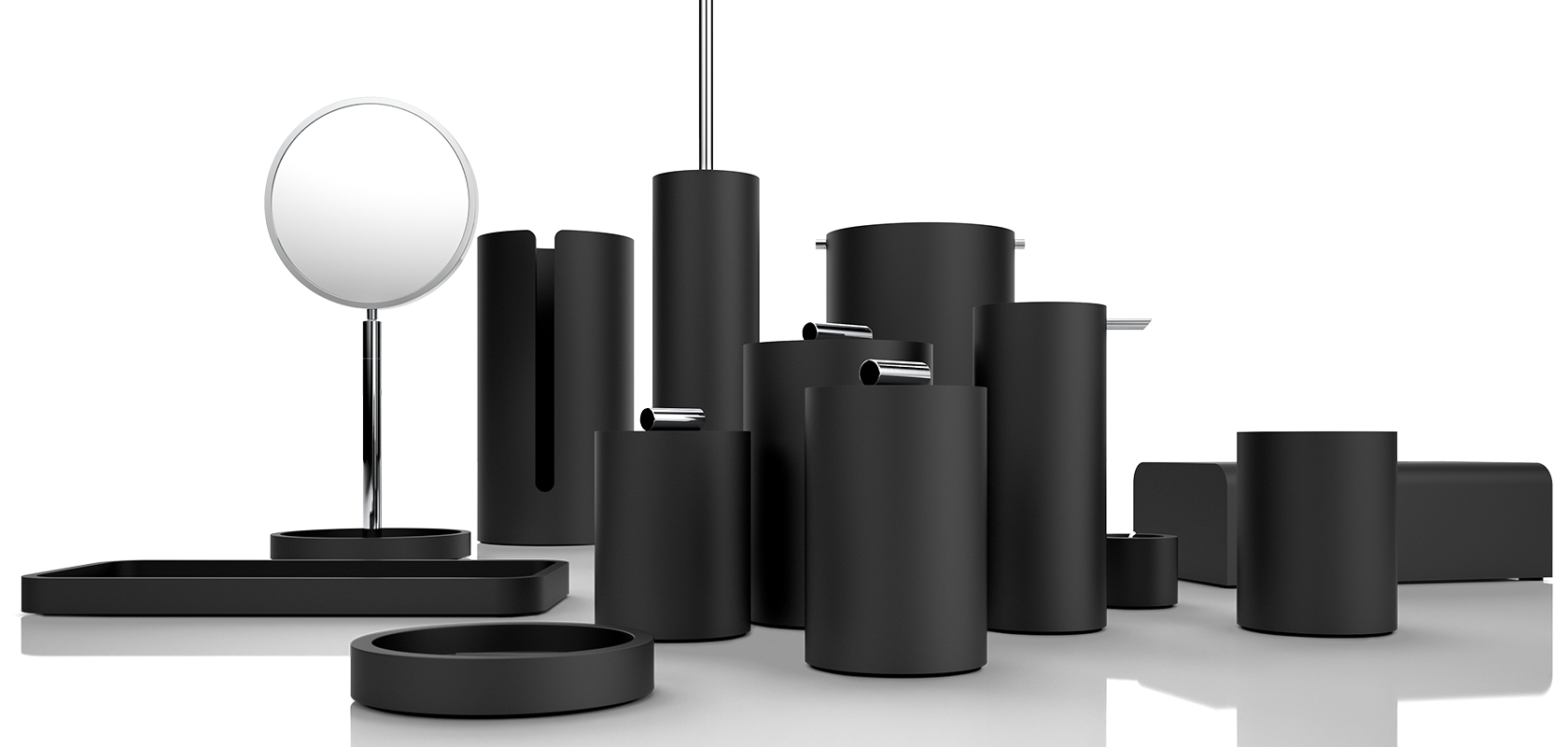 Полотенцедержатель настенный DECOR WALTHER   STONE HTE 45   0975165   450 мм, композит Solid Surface  черный матовый/сталь матовая