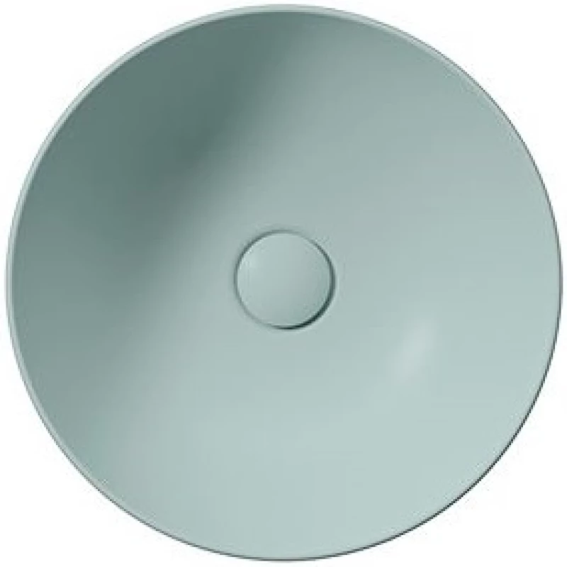 Раковина-чаша накладная круглая GSI NUBES 903915 400 мм х 400 мм, без отверстия под смеситель, без перелива, цвет Ghiaccio Matte