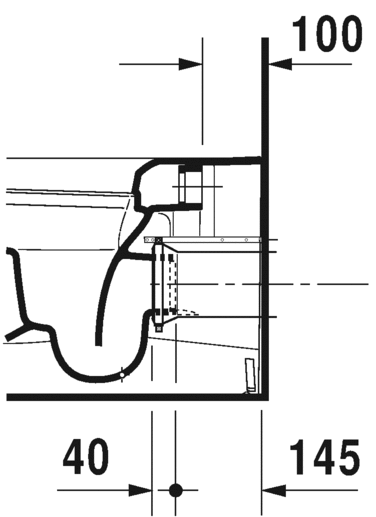 Унитаз напольный Duravit ME by Starck 2169092600 с вертикальным смывом, с покрытием HygieneGlaze, с креплением, пристенный вариант, белый матовый