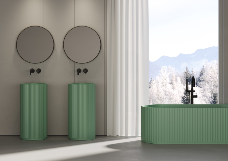 Раковина напольная из композита DEA DESIGN Pedestal Basin DD2803 450 18 450 мм х 450 мм х 900 мм, с донным клапаном, цвет Белый