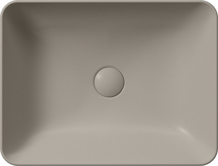 Раковина накладная GSI NUBES 903705 500 мм х 380 мм, без отверстия под смеситель, цвет Tortora Matte