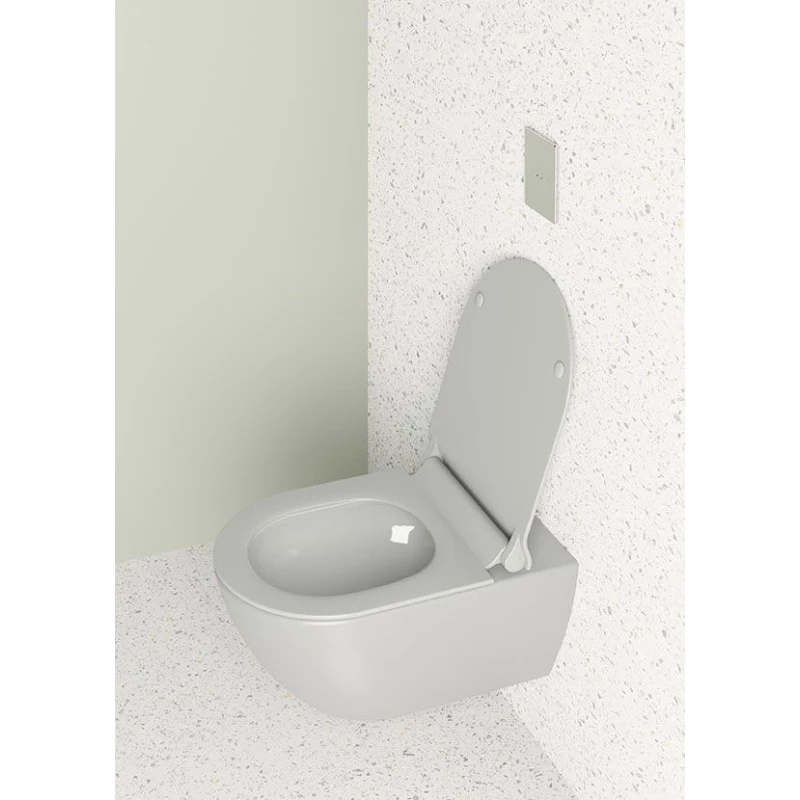 Унитаз подвесной безободковый GSI PURA 8815FR517 550 мм х 360 мм, с Swirlflush, с крепежом, цвет Cenere Matte (старый артикул 881517 / 8815FR217)