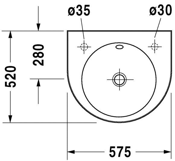 Раковина подвесная Duravit Architec 0450580008 57х52см (изделие снято с производства)