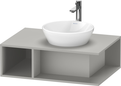 Тумба подвесная под раковину DURAVIT D-Neo DE495800707 800 мм х 550 мм, с консолью, с открытой полкой слева, бетонно - серый матовый