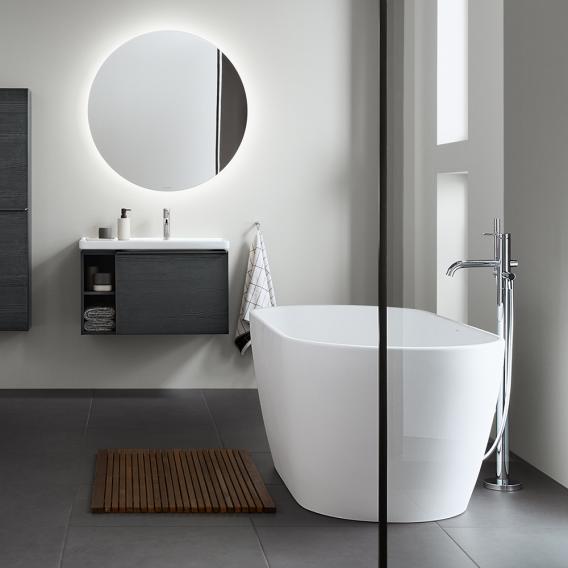 Отдельно стоящая ванна Duravit D-Neo 700486000000000 1600 мм х 750 мм, c двумя наклонами для спины, с бесшовной панелью и ножками, белая матовая