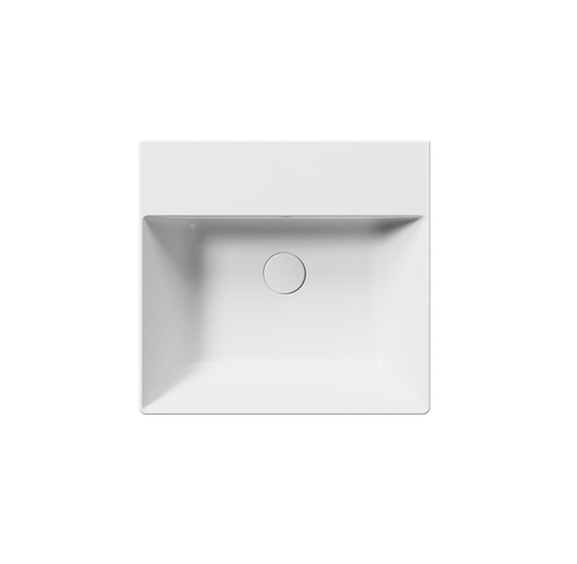Раковина накладная/подвесная GSI KUBE X 9430109 500 мм х 470 мм, с 1 отверстием под смеситель, с переливом, без крепежа, белая матовая