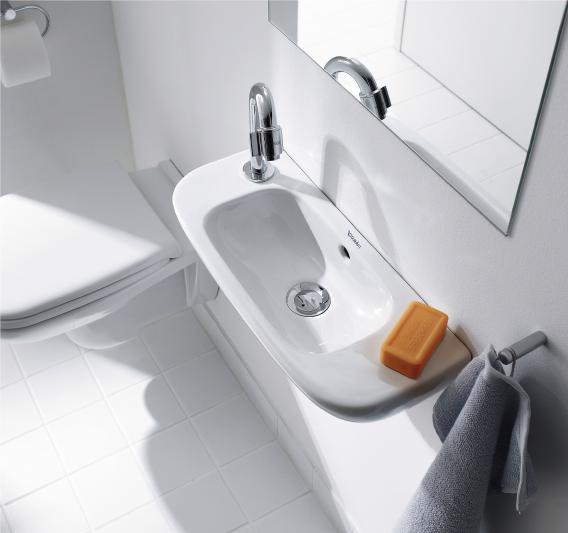 Раковина подвесная Duravit D-Code 07065000092 с отверстием для смесителя слева, с переливом, белая 