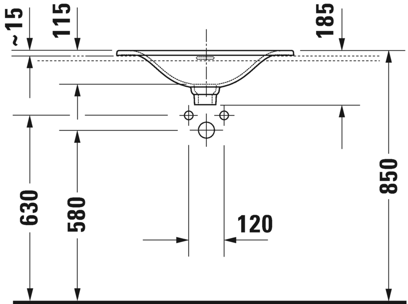 Раковина встраиваемая сверху Duravit Viu 0385600000 60х45см