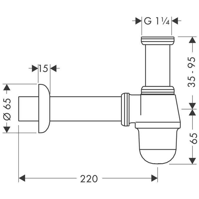 Сифон-стакан для биде Hansgrohe 55213000 хром
