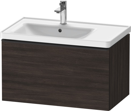 Тумба подвесная под раковину DURAVIT D-Neo DE425505353 784 мм х 452 мм, с одним выдвижным ящиком, каштан тёмный