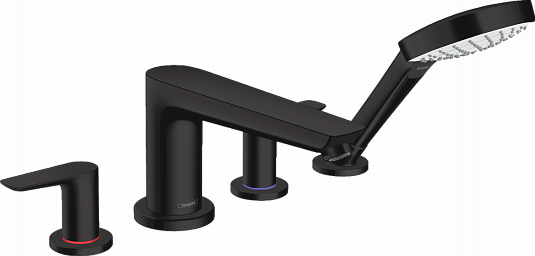 Смеситель на край ванны на 4 отверстия Hansgrohe Talis E 71748670 чёрный матовый