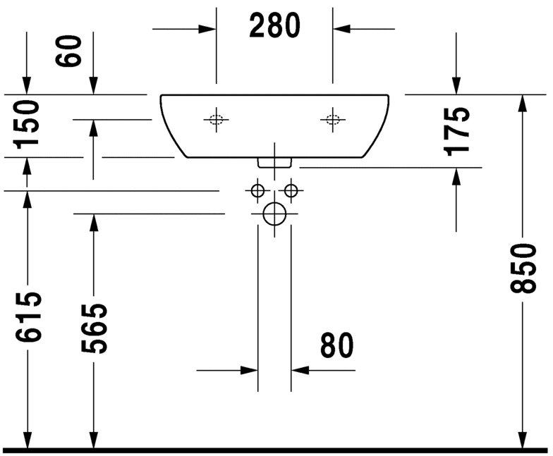 Раковина подвесная Duravit d-code 23115500702 55х43см