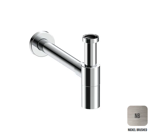 Сифон для раковины цилиндрический ALMAR WASH BASIN E096002.NB из латуни, цвет Nickel Brushed
