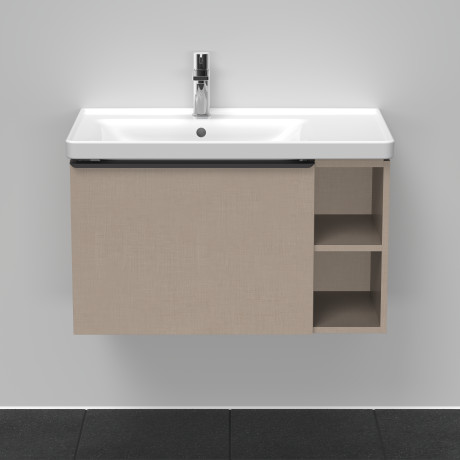 Тумба подвесная под раковину DURAVIT D-Neo DE425807575 784 мм х 452 мм, с выдвижным ящиком и открытой боковой полкой, лён