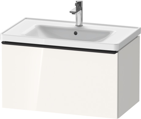 Тумба подвесная под раковину DURAVIT D-Neo DE425502222 784 мм х 452 мм, с одним выдвижным ящиком, белый глянцевый