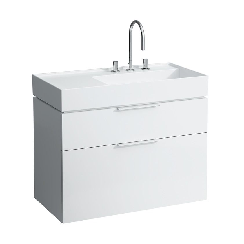 Раковина столешница Laufen  Kartell by Laufen 810339  90 см, полочка слева, 3 отверстия под смеситель, без перелива