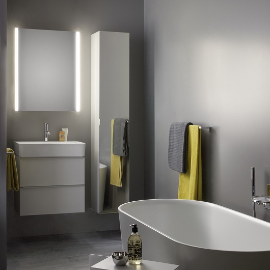 Тумба подвесная  Laufen  Space  4.1016.2.160.100.1 63,5 см,  под раковину Val  8.1028.4, 2 ящика, цвет белый матовый, ручки светлый алюминий