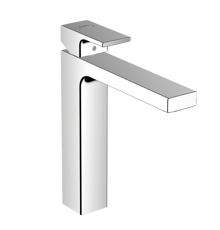 Однорычажный смеситель для раковины Hansgrohe Vernis Shape 71562000 ComfortZone 190, со сливным гарнитуром, цвет Хром