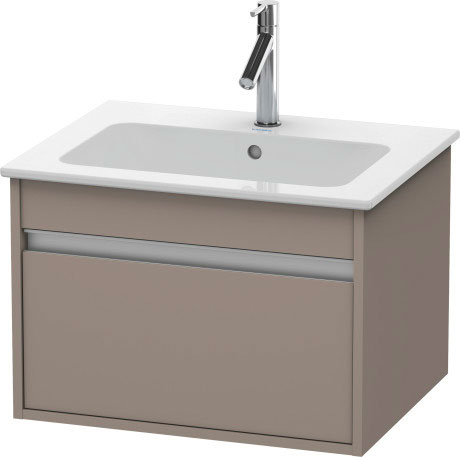 Тумба подвесная под раковину Duravit Ketho KT 6418 43 с одним выдвижным ящиком, базальт матовый