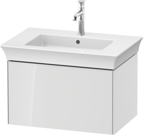 Тумба подвесная правая DURAVIT White Tulip WT424108585 458 мм х 684 мм, с одним выдвижным ящиком, белый глянцевый