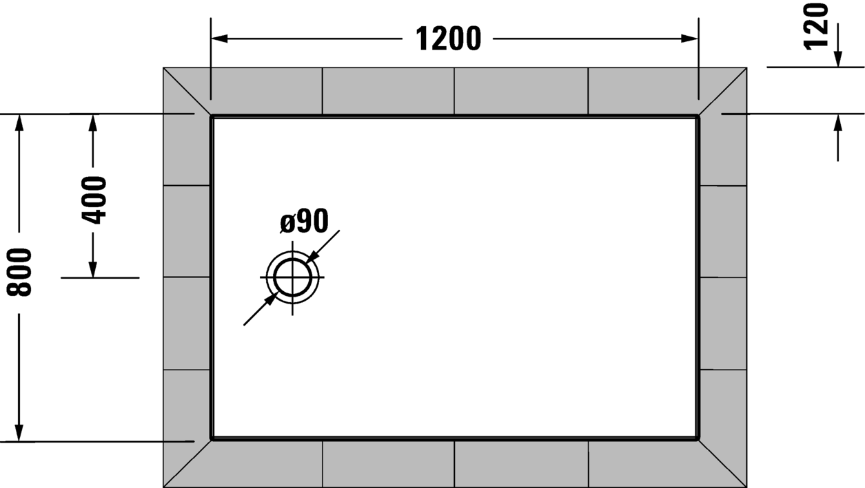 Сверхплоский душевой поддон DURAVIT Tempano 720197000000000 1200 мм х 800 мм, белый