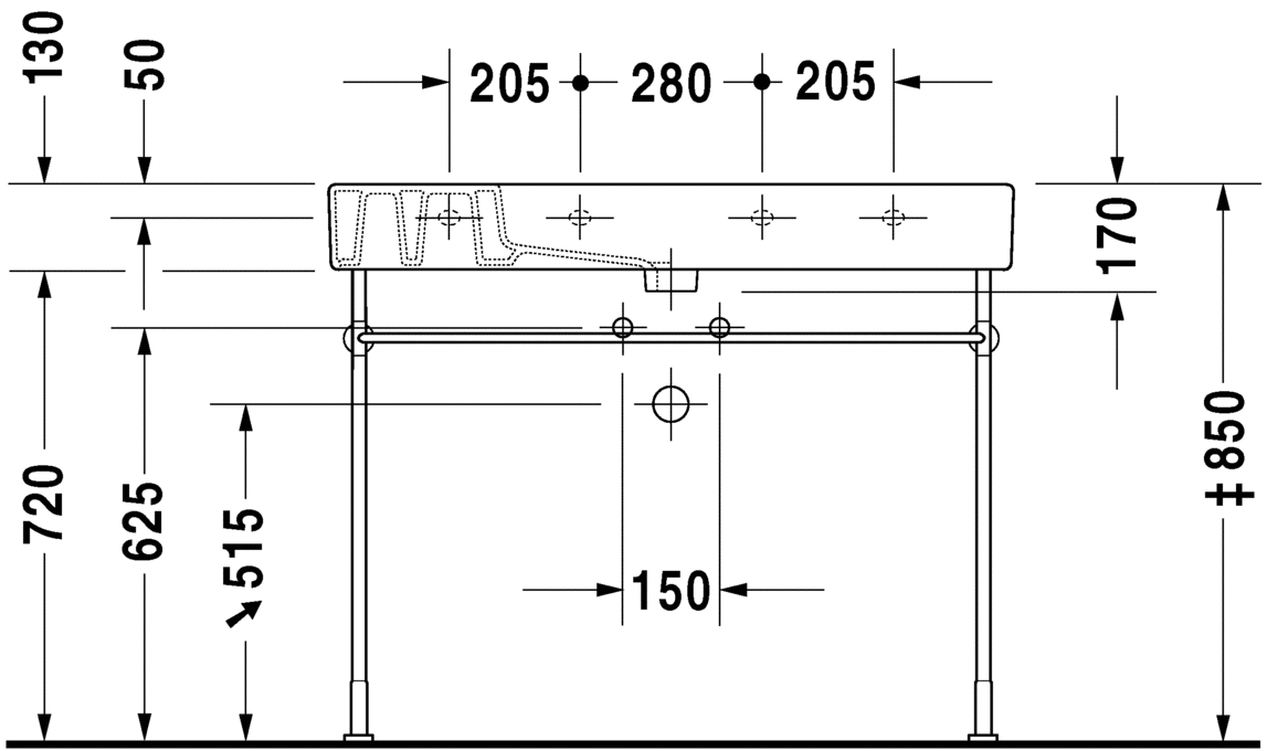 Раковина для мебели  Duravit Vero 0329100000 105х49 см