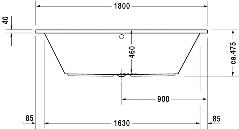 Акриловая встраиваемая ванна Duravit Daro 700028000000000 1800 х 800