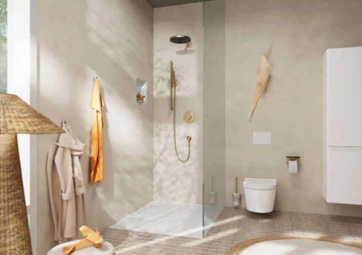 Ручной душ -"палочка" HANSGROHE Pulsify S 24126140 100 1jet, EcoSmart+, Шлифованная бронза