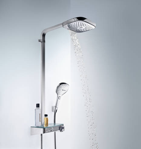 Душевой комплект Hansgrohe Raindance Select Showerpipe E300 3 jet 27127000 с термостатом хром